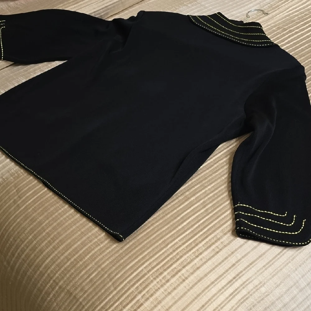 Ming Wang Green and Black Blazer Elegant Style